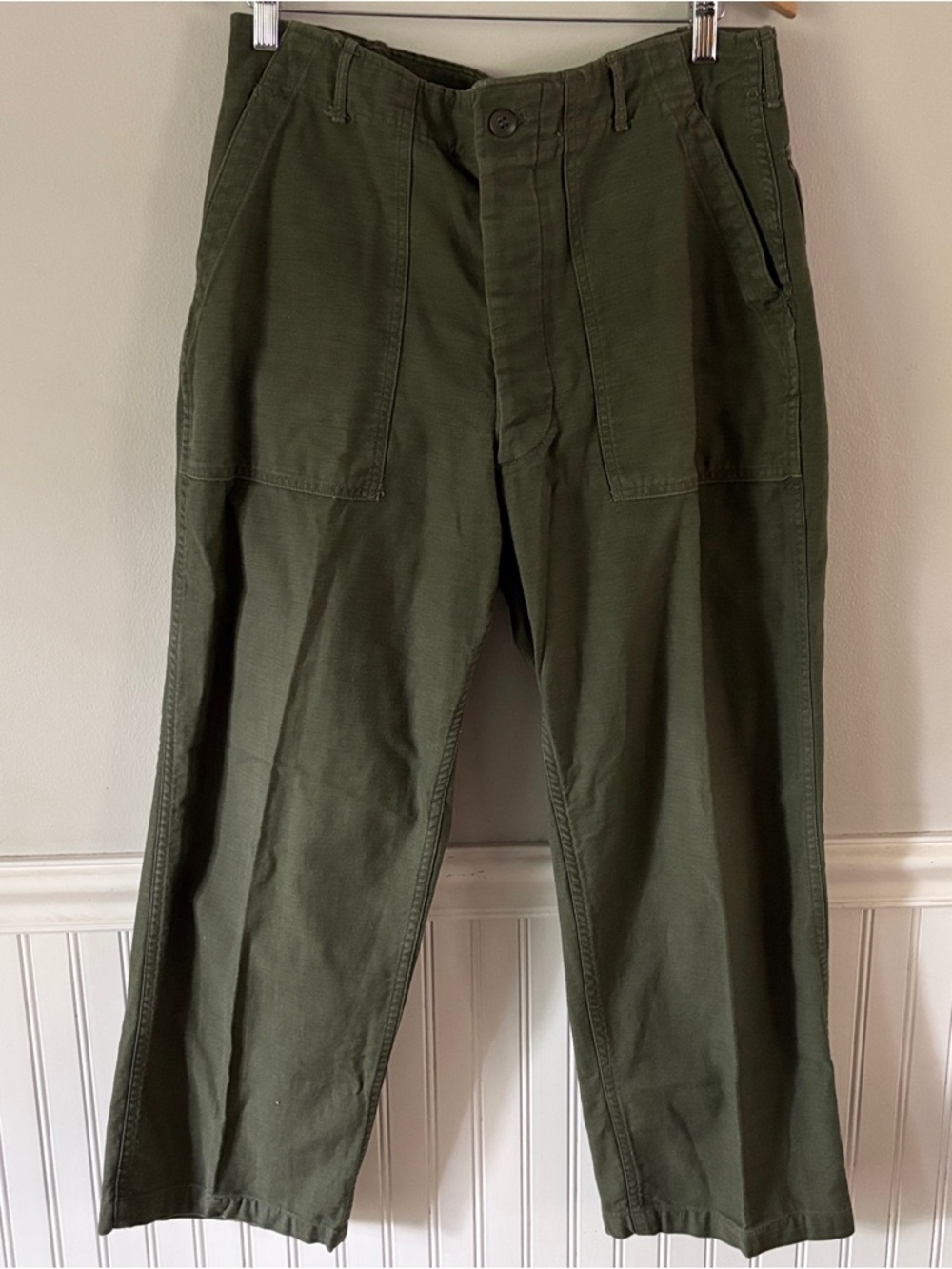 Vintage Army Pants 1966 Military Issue Olive Green Utility Pants OG-107